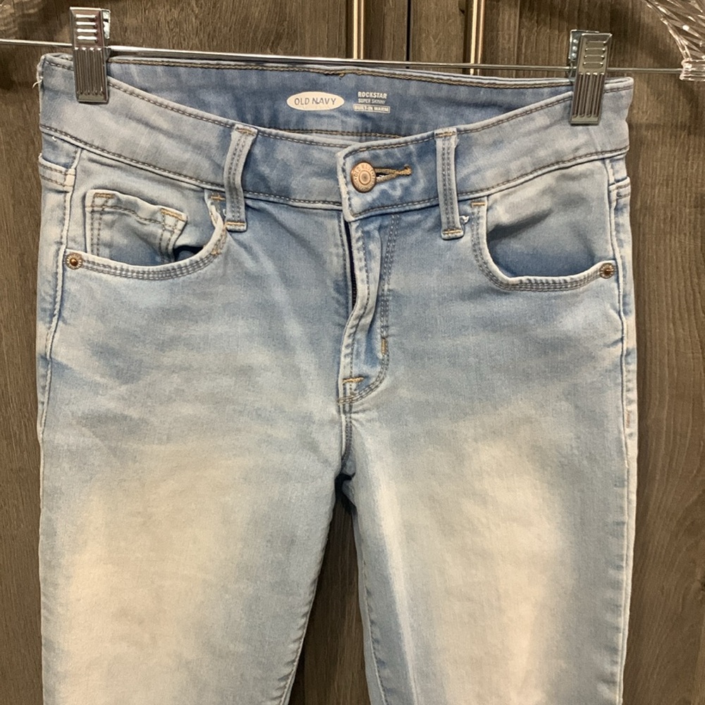 Old Navy Rockstar Super Skinny Light Blue Denim Stretch Jeans Women's Size 0 - Picture 3 of 8
